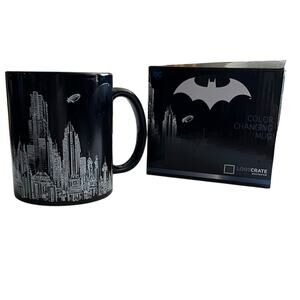 DC Batman Black Color Changing Mug 2017 Loot Crate Gotham City Joker Bat-Signal